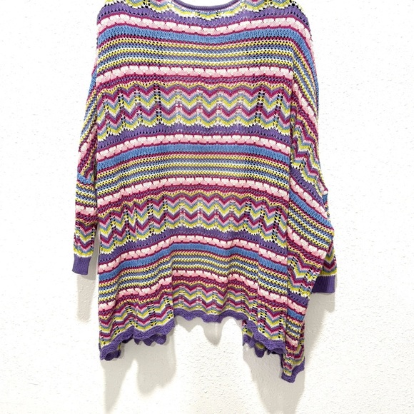 Jessica Simpson paisley purple combo Multicolor Zigzag kimono Cardigan S/M - Picture 8 of 9